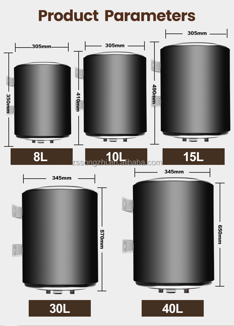 家庭用 10L/15L 200W-1.5kW 水タンク貯蔵電気間欠泉ホットシャワー給湯器 RV キャンプデュアルパワー給湯器