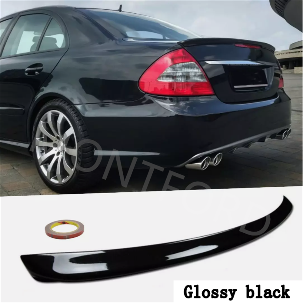 自動ベンツ W211 E300 E320 E240 スポイラー 2005-2009 ABS プラスチック光沢のある黒色リアスポイラーウイングトランクリッドカバー車のスタイリング