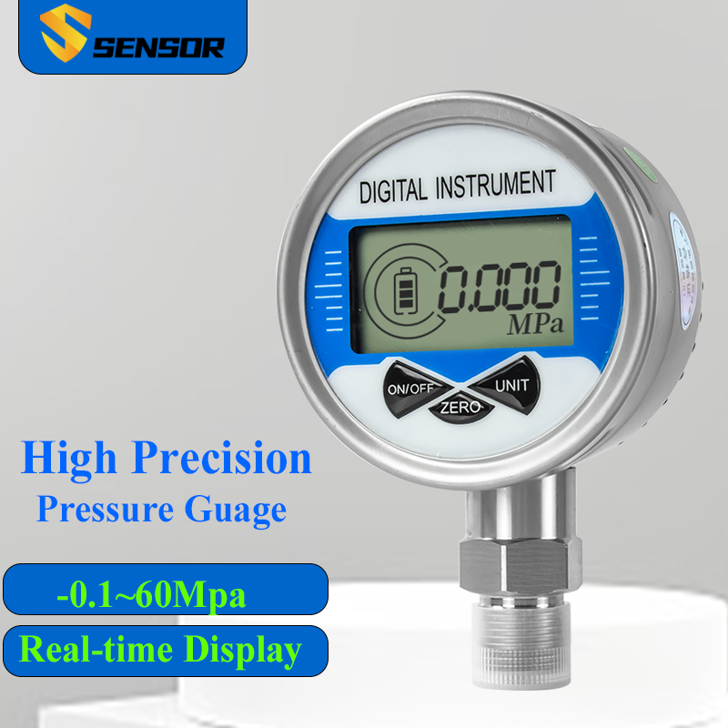 Digital Hydraulic Pressure Gauge M20*1.5 Water Pressure Meter Air Oil Pressure Gauge 60mm Radial Liquid Fuel Digital Manometer