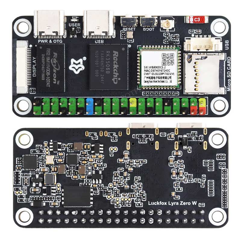 Luckfox Lyra Zero W Linux 開発ボード RK3506B Rockchip 512MB MIPI/DSI ディスプレイサイズ用 Raspberry Pi Zero と互換性