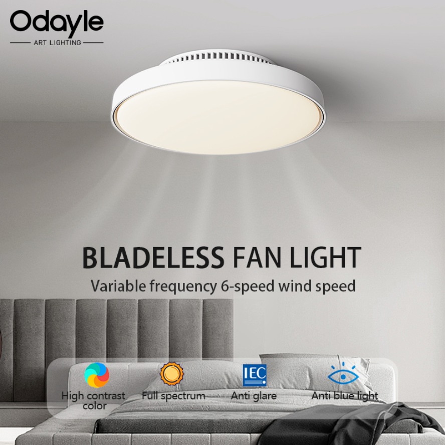 現代の羽根のない LED シーリングファンライト調光可能 6 速度可逆空気循環寝室リビングルーム子供密閉ファンランプ