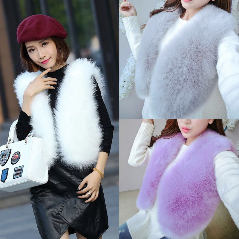 女性秋冬暖かい厚みのフェイクフォックスファーベストファッションソリッドソフトぬいぐるみノースリーブアウターレディースショート V ネックチョッキ