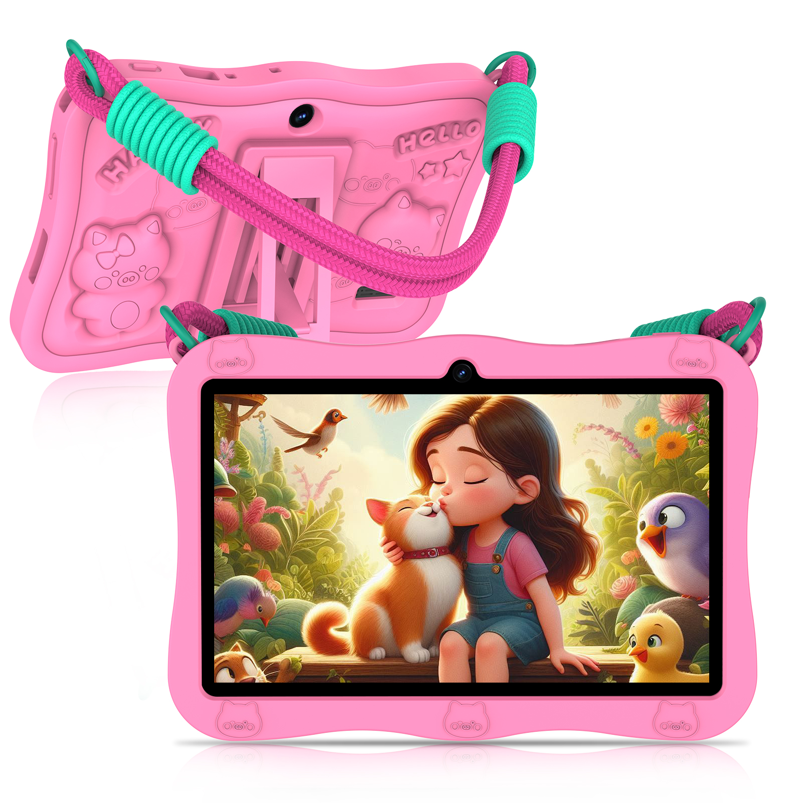 PRITOM 子供用 7 インチタブレット、8GB (3 5GB 拡張) RAM 32GB ROM Android 13幼児用タブレット、iWawa インストール済み、ペアレンタルコントロール、Bluetooth および WiFi をサポート
