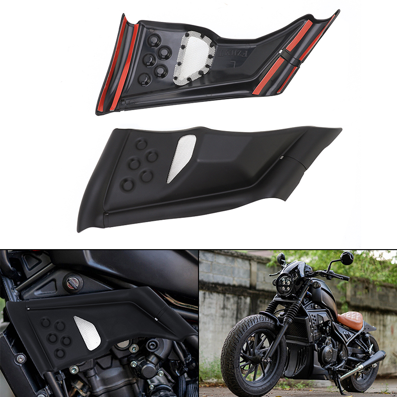 ホンダ 2017-2022 反乱 CMX 300 500 オートバイマットブラックエアスライドスポイラーサイドフェアリングエンジンガードカバー