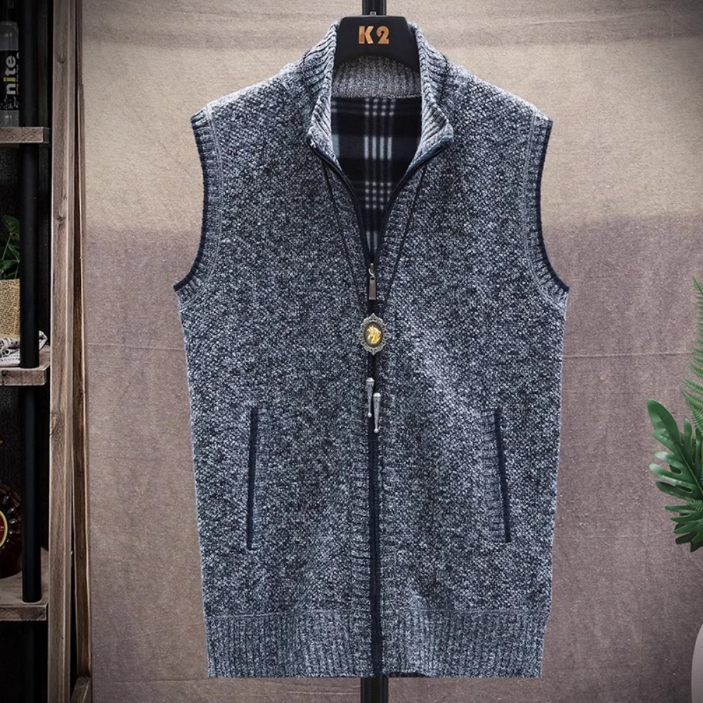 セーター カーディガン ベスト 紳士服 秋と冬 ニットウェア 暖かいパッド入り 厚みのあるジャケット ジップ ニットウェア 原宿