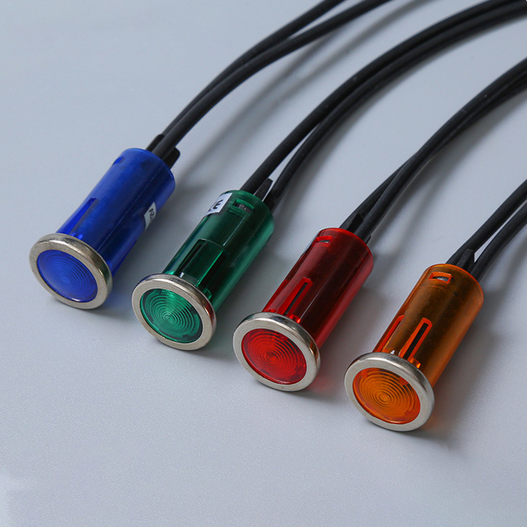 WL-02 12 ミリメートルプラスチックインジケータライト 12V/24V/110V/220V 産業用 LED パイロットランプ 2Pin 端子 LED 信号電源パイロットライト