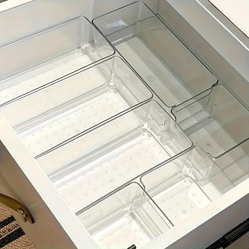 7 個透明プラスチック化粧品オーガナイザーセット積み重ね可能な引き出しディバイダーメイクアップ収納用