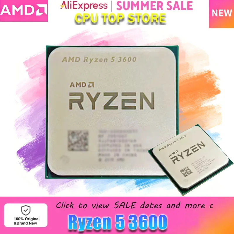 2026 新しい AMD Ryzen 5 3600 トレイ CPU 6C12T 4.4GHz ロック解除ソケット AM4 デスクトップ ゲーム プロセッサ (リテール ボックスなし)