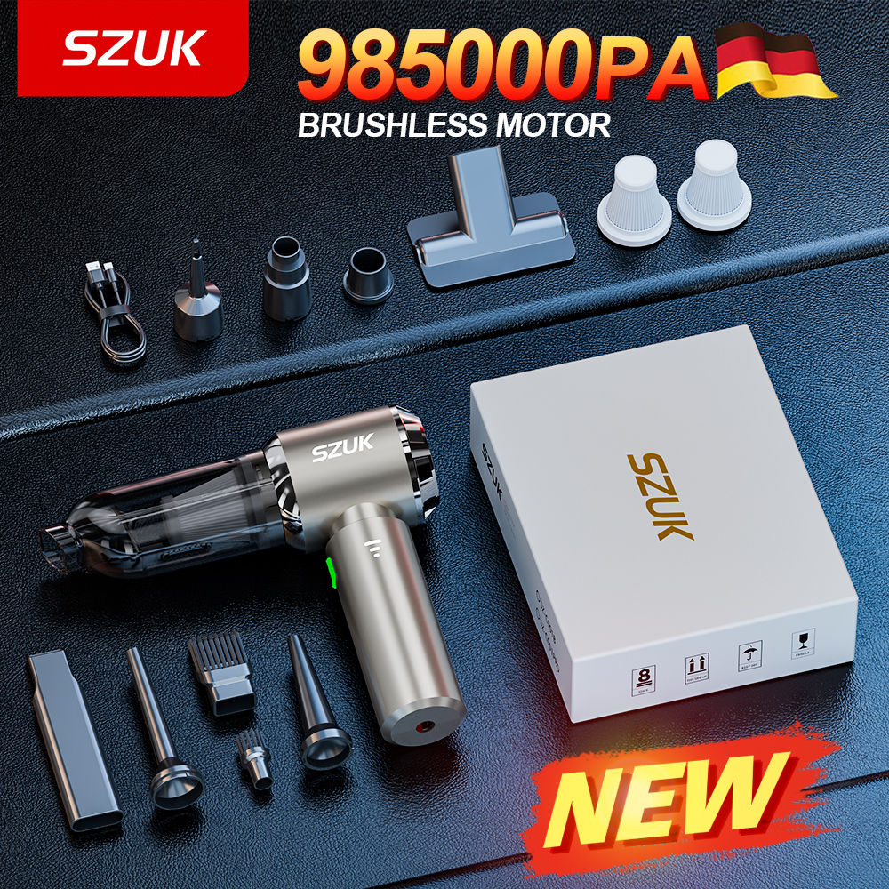 SZUK 985000PA 車用掃除機強力な吸引コードレスワイヤレスクリーナーポータブル手持ち掃除機洗浄機