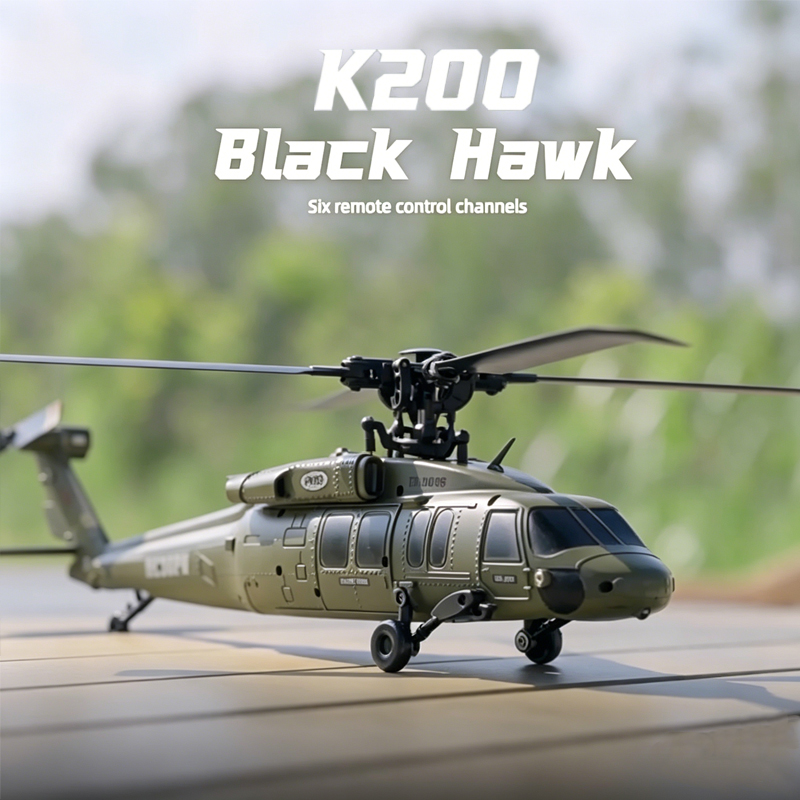 新しい K200 ブラックホークリモコンブラシレス 6 チャンネルエルロン無料シミュレーションヘリコプターオプティカルフローポジショニング RC 大人のおもちゃ