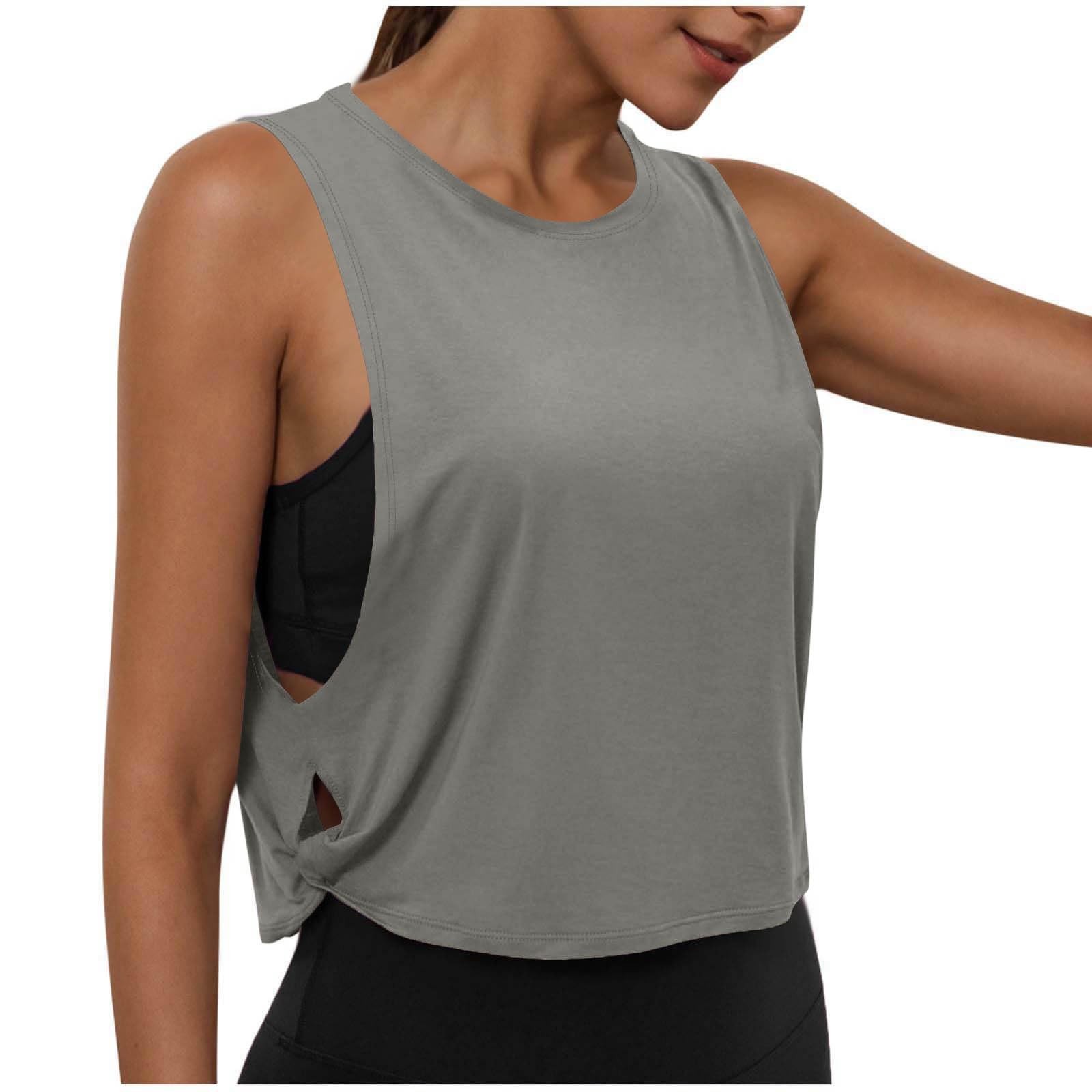 女性ノースリーブヨガトップスアスレチックベスト通気性ブラウスカバーアップジムトレーニングクール Tシャツランニングショートタンククロップトップ