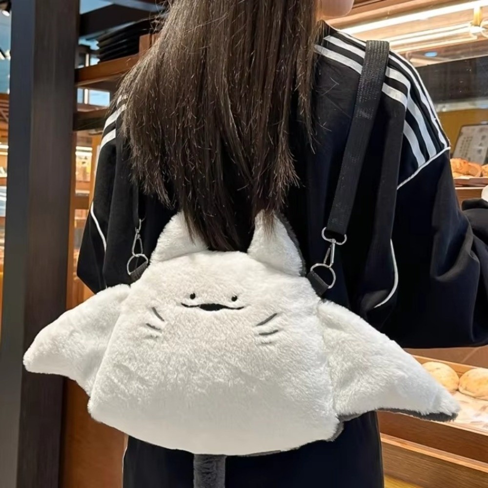 かわいいマンタバックパックかわいいぬいぐるみハンドバッグ大容量ソフトふわふわショルダーバッグ女の子女性のための