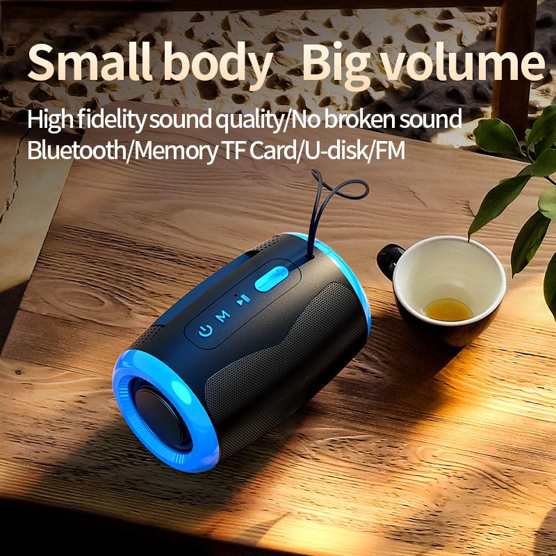 TSN-1 ポータブル スピーカー ワイヤレス Bluetooth スピーカー 5.3 ステレオ FM/SD/USB ディスク/Aux モード付き 防水 屋外 Hifi サウンド用