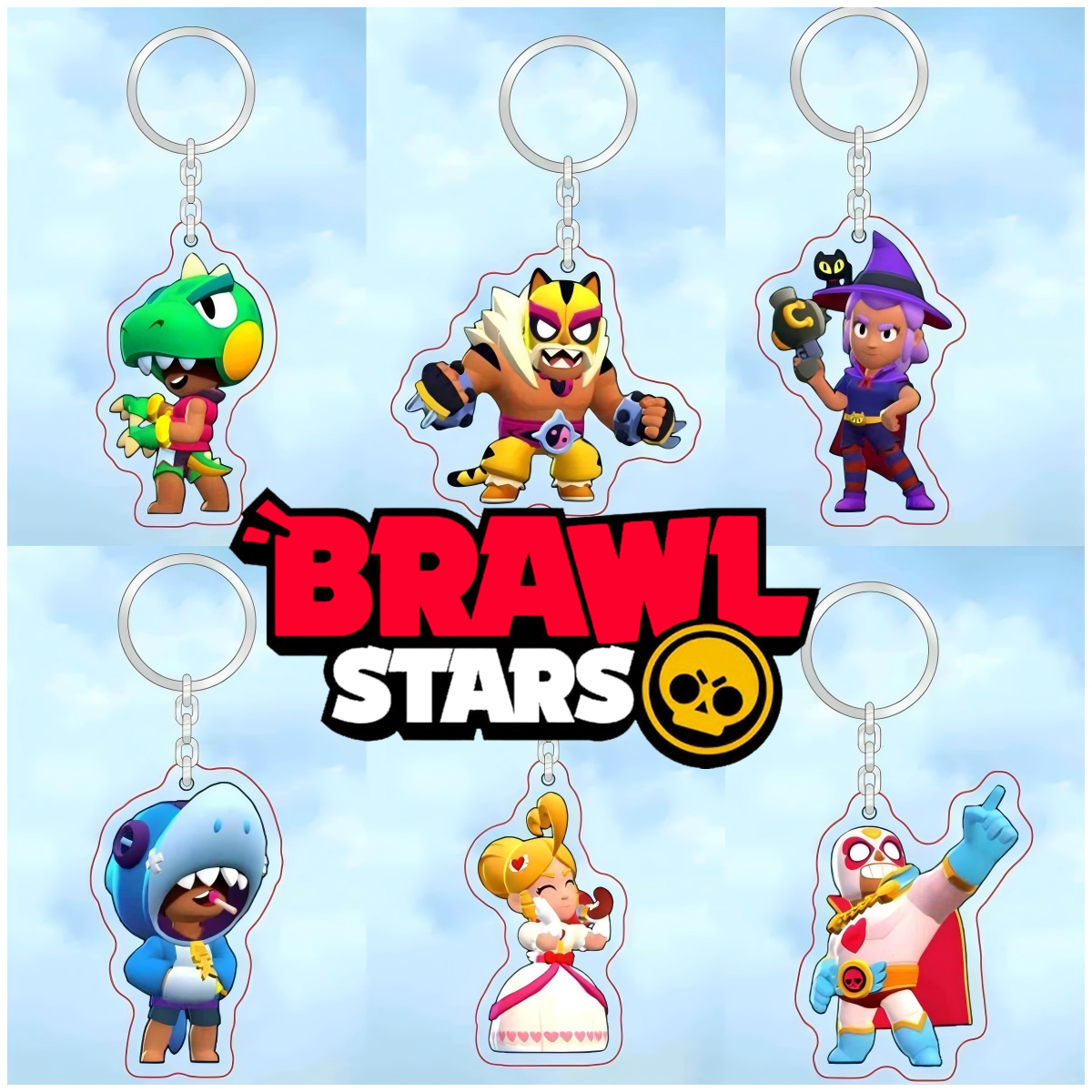 新しいブロウルスターアクリルキーホルダーガールアニメ周辺創造性かわいいバックパックペンダント装飾ファッションサプライズカップルおもちゃギフト