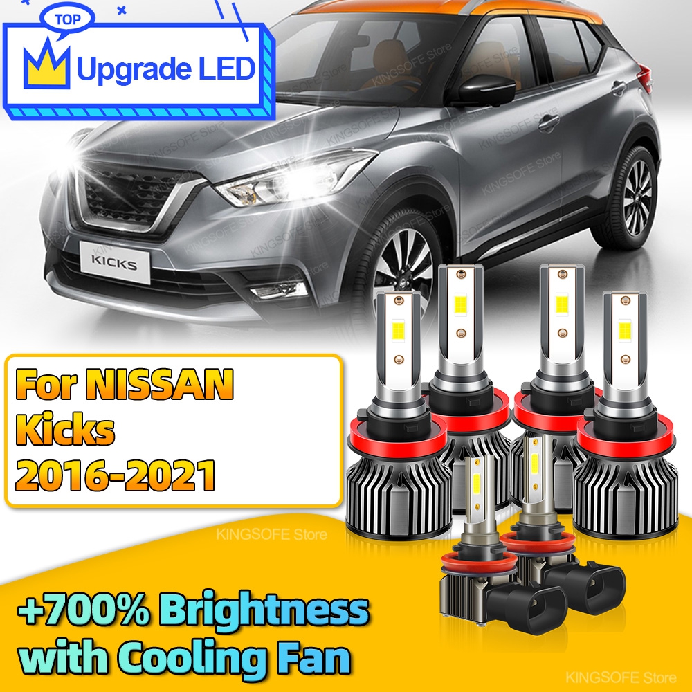 2/6 個 LED ヘッドライト 30000LM Canbus 車のフロント電球 6000K フォグランプ日産キック 2016 2017 2018 2019 2020 2021