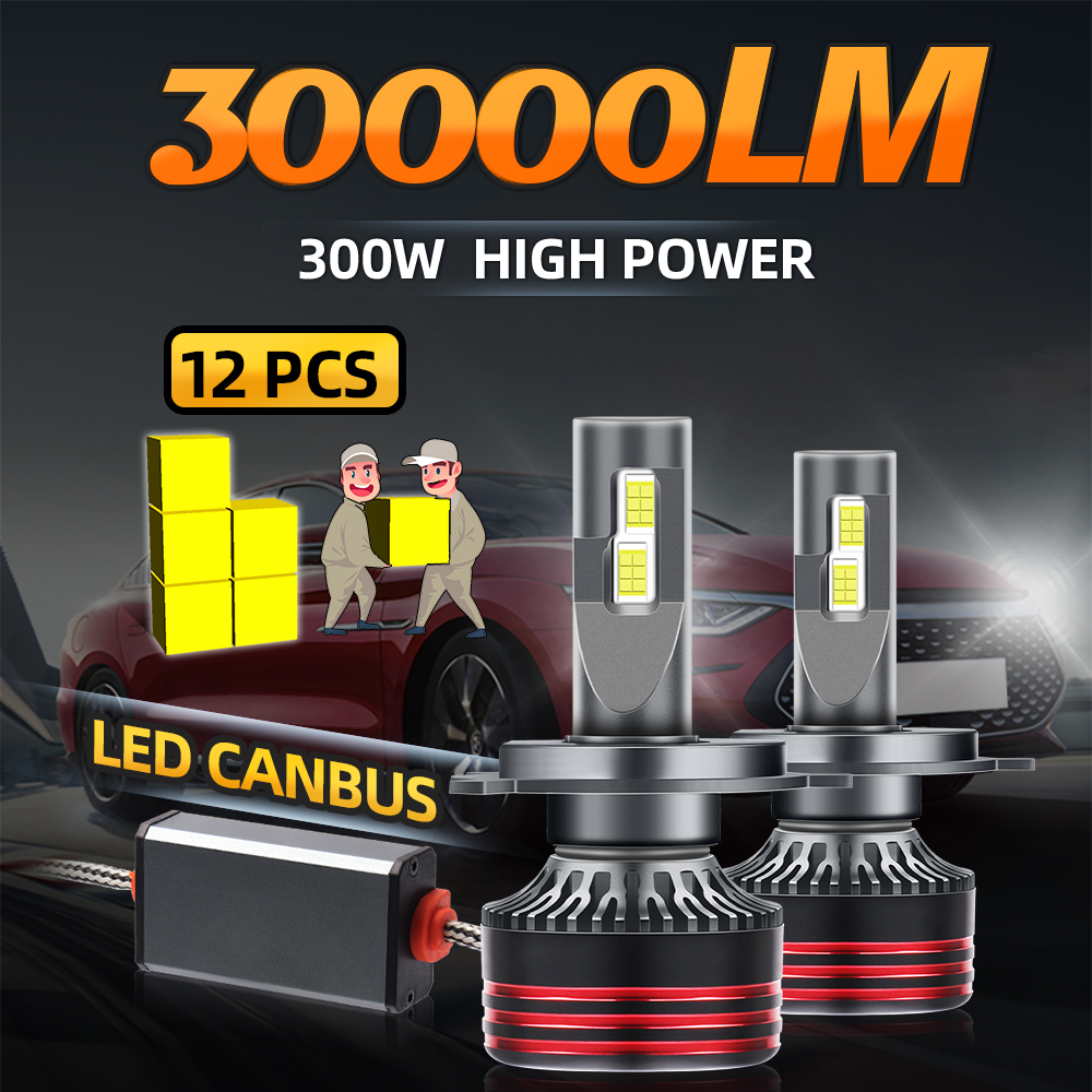 H1 H7 H11 LED ヘッドライト 9005 9006 9007 H13 H4 LED 変換キット Hi/Lo ビーム 30000LM 6000K クールホワイトハロゲン電球交換