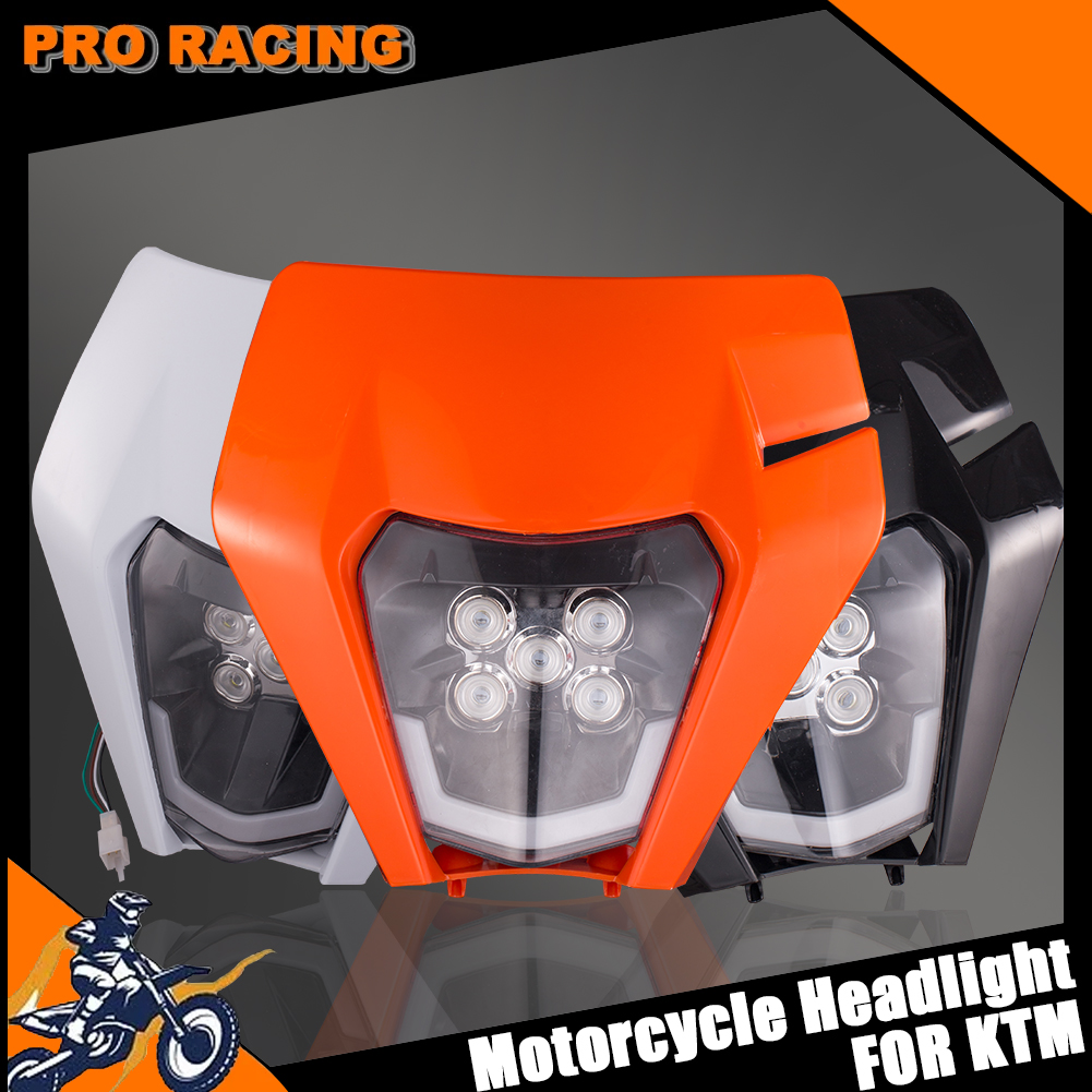 ユニバーサル 12V オートバイ LED ヘッドライトプレート KTM EXC XCF XCW SX F TPI 6 日 SMR 125 150 250 300 350 450 500 ダートバイク