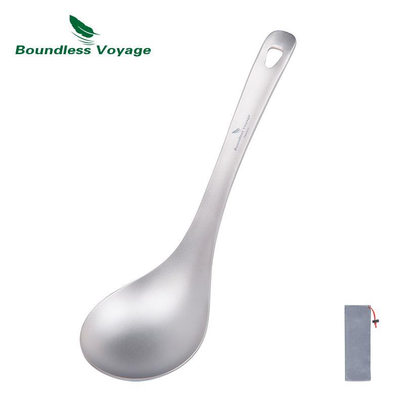 Boundless Voyage チタンスプーン 厚み 食器 お粥 シチュー ソース 深鉢お玉 スコップ 調理 キッチン Ti1038T