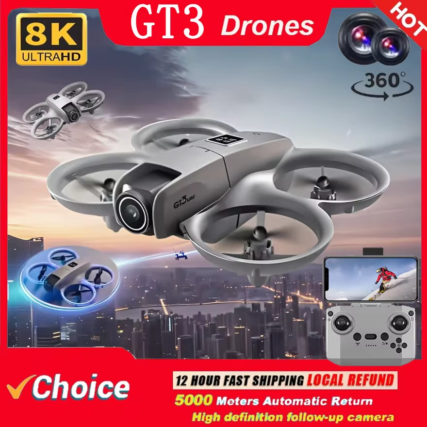 2026 新しい GT3 ドローン 8K HD カメラ FPV クアッドコプター スクリーンリモコン付き 5G WIFI 航空写真ブラシレスモーター RC ドローンおもちゃ