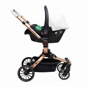 中国工場製 在庫商品 トラベルシステム ブロンズカラー おしゃれなベビーカー 折りたたみ式ベビーベッド 3段階調節可能なシート
