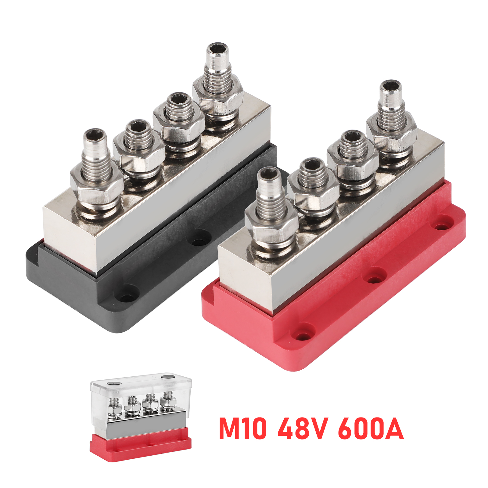 4 * M10 スタッド (3/8 インチ) トラックマリンバッテリーバスバー用ヘビーデューティ配電端子ブロック防水