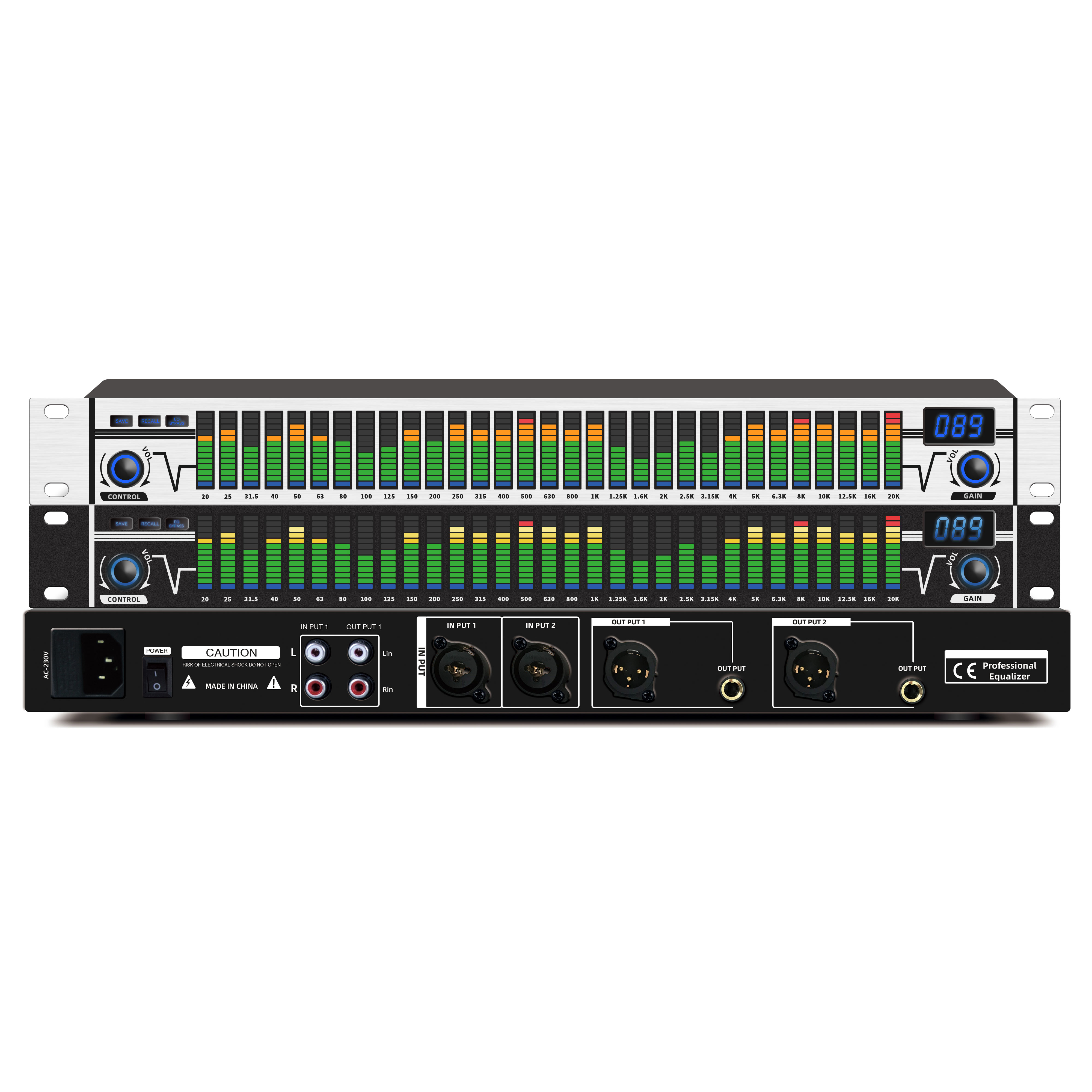 EQ-A31 プロオーディオ 31 バンドデジタルステレオグラフィックイコライザーメタルバックライトディスプレイ DJ カラオケミキサーマイクステージパフォーマンス
