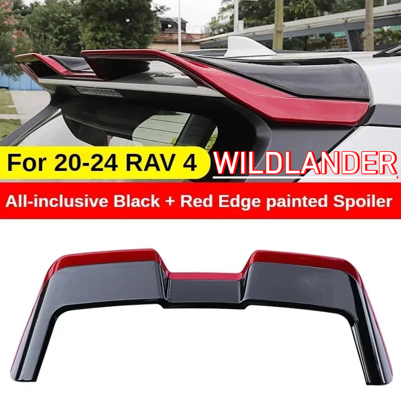 黒赤白カーボンルック塗装高品質 ABS スポイラーウイング 2020 2021 2022 2023 2024 トヨタ Rav4 4 ワイルドランダー