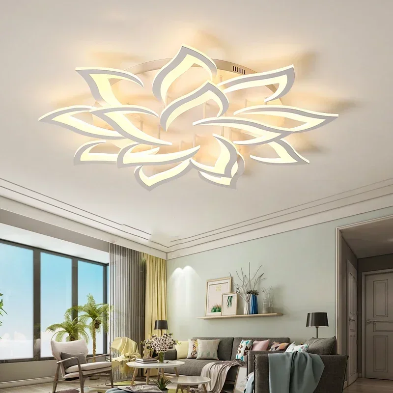 デザイナー LED 花びらシャンデリアリビングルームベッドルームキッチンモダンランプホームインテリア照明高級ハイエンド装飾器具