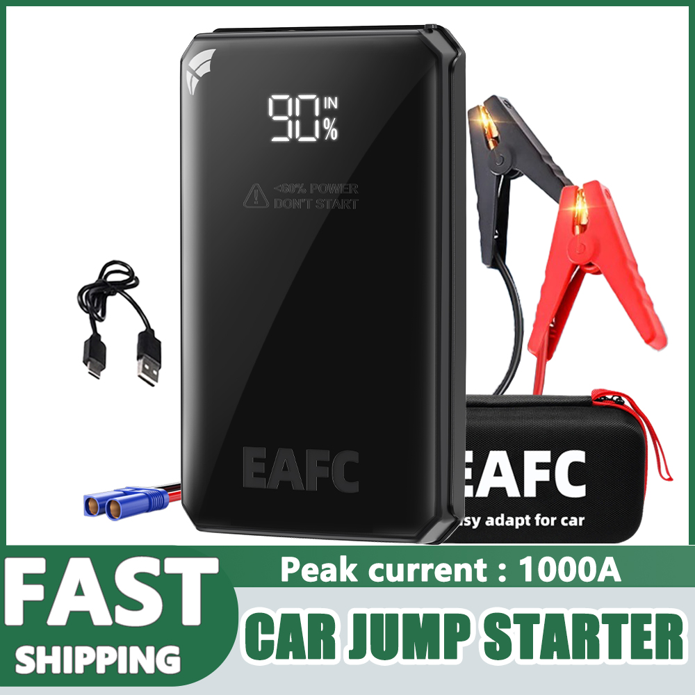 車のジャンプスターター 1000A バッテリースターターポータブル電源銀行ブースター緊急自動 12VPowerBank 始動装置ガソリンディーゼル
