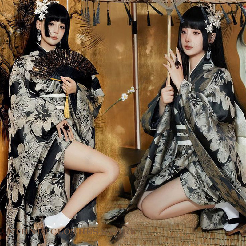 日本の伝統的な着物コスプレ浴衣芸者ガウンフォーマルパーティードレスファッション写真撮影服エスニックスタイルストリート