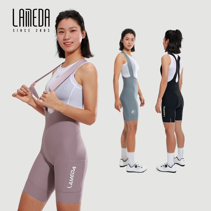 LAMEDA サイクリングショーツ夏の女性 UPF50 日焼け防止通気性速乾性ハイウエストポケット付きプロフェッショナル MTB ロード B