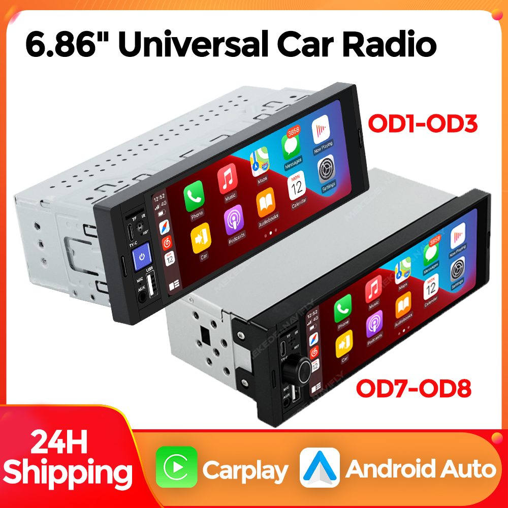 MEKEDE 6.86 インチ 1Din Carplay Android オートカーラジオマルチメディアビデオ MP5 プレーヤー BT FM ステレオ USB タイプ C プラグオートラジオ付き
