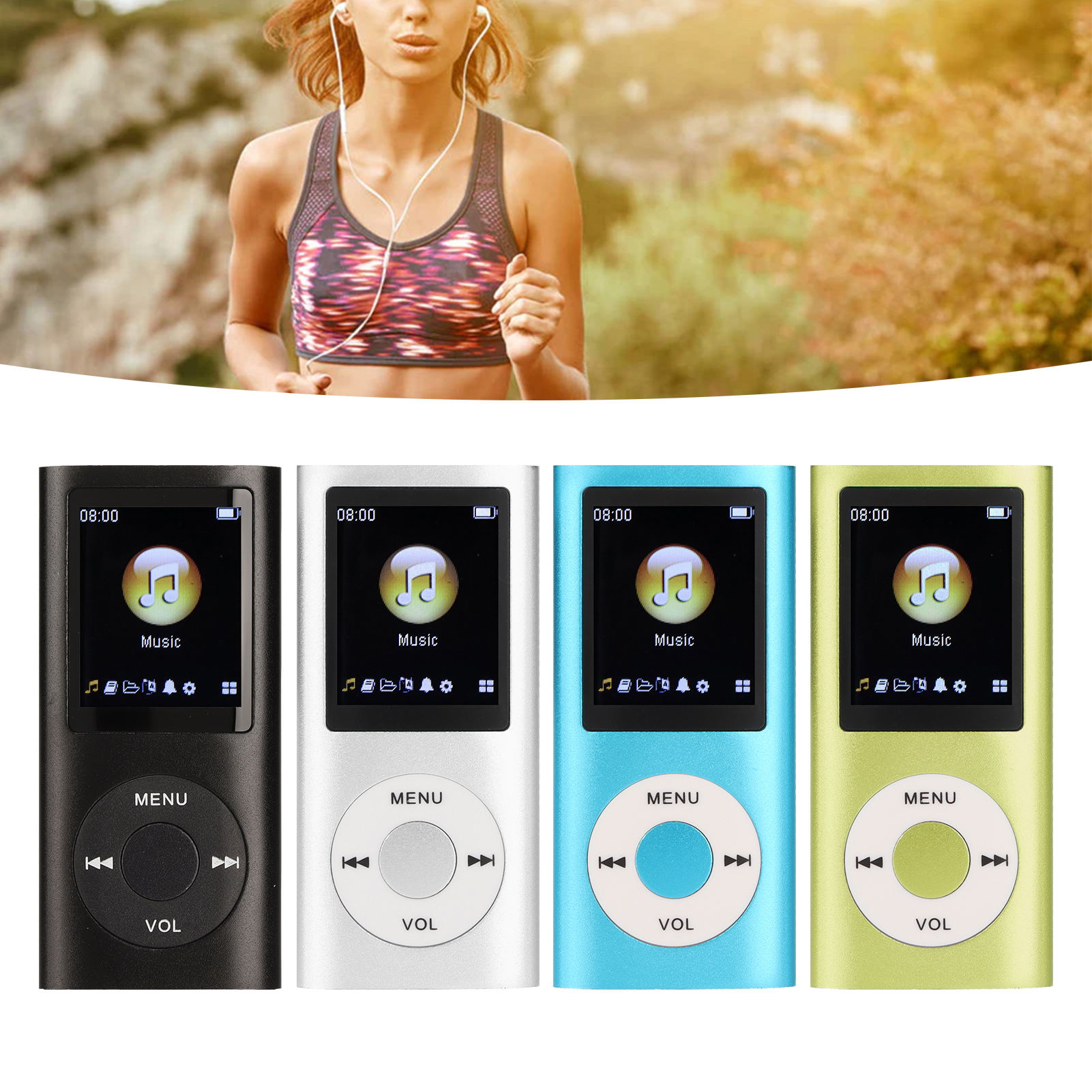 バッテリー 200mAh MP3 プレーヤースタイリッシュな多機能ロスレスサウンドスリム 1.8 インチ LCD スクリーンポータブル MP3 音楽プレーヤー