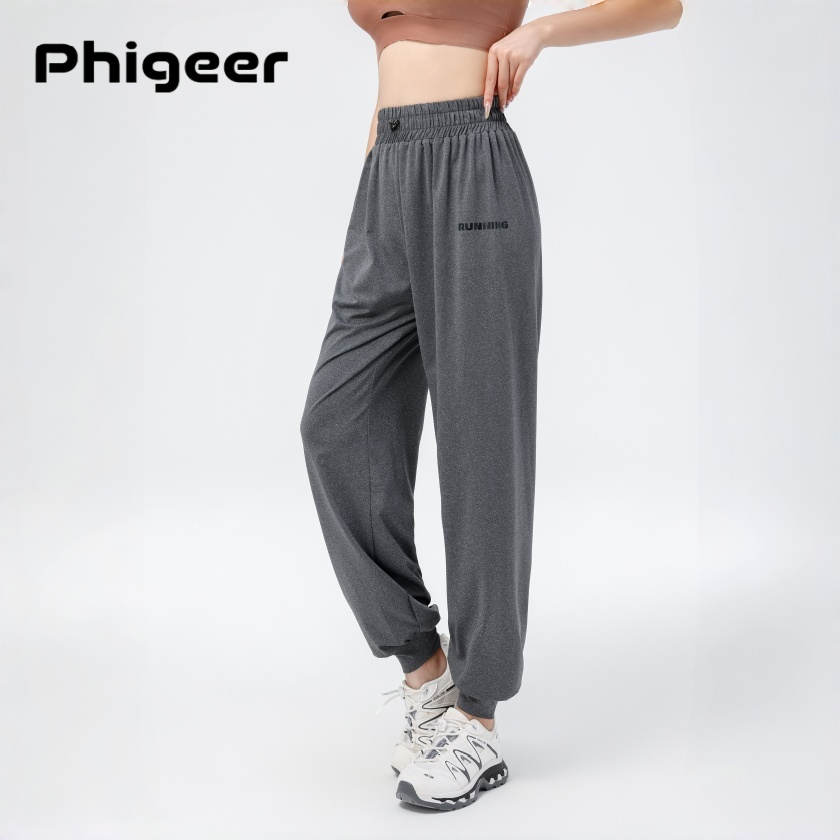 PHIGEER 軽量スウェットパンツ女性秋のファッション 2025 だぶだぶジョガーワークアウトラウンジ快適なハイウエストアスレチックスウェットパンツ