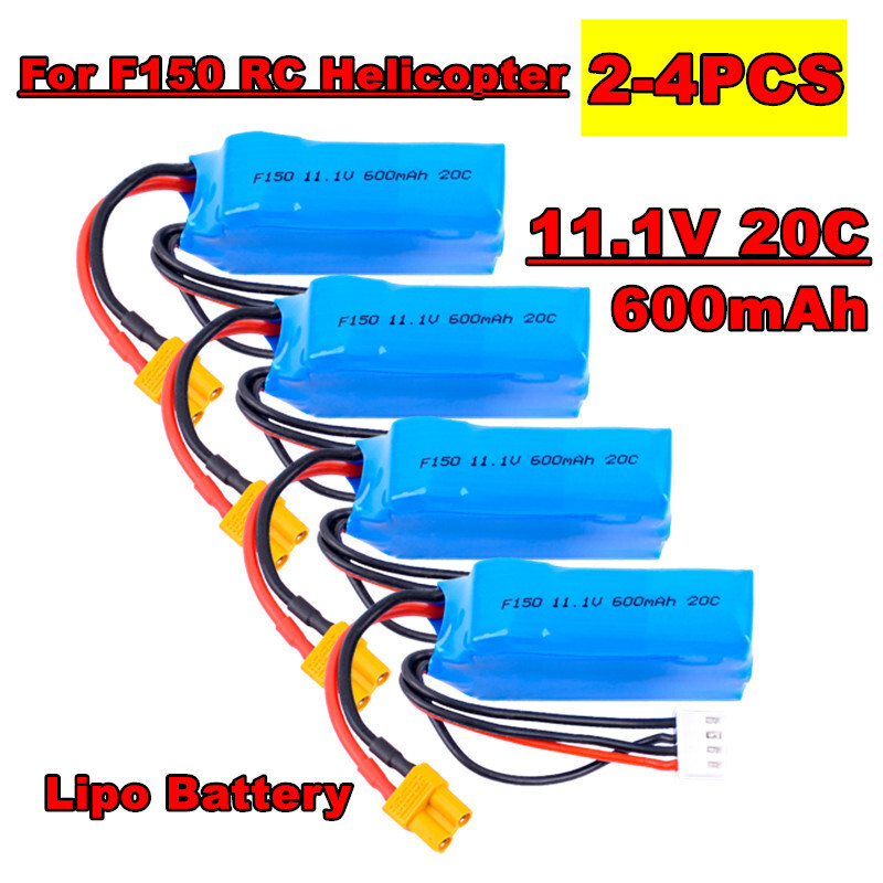 2/4 個 11.1V 600mAh 20C リポバッテリー YUXIANG F150 リモコンヘリコプター用おもちゃ充電式バッテリー XT30 プラグ付き