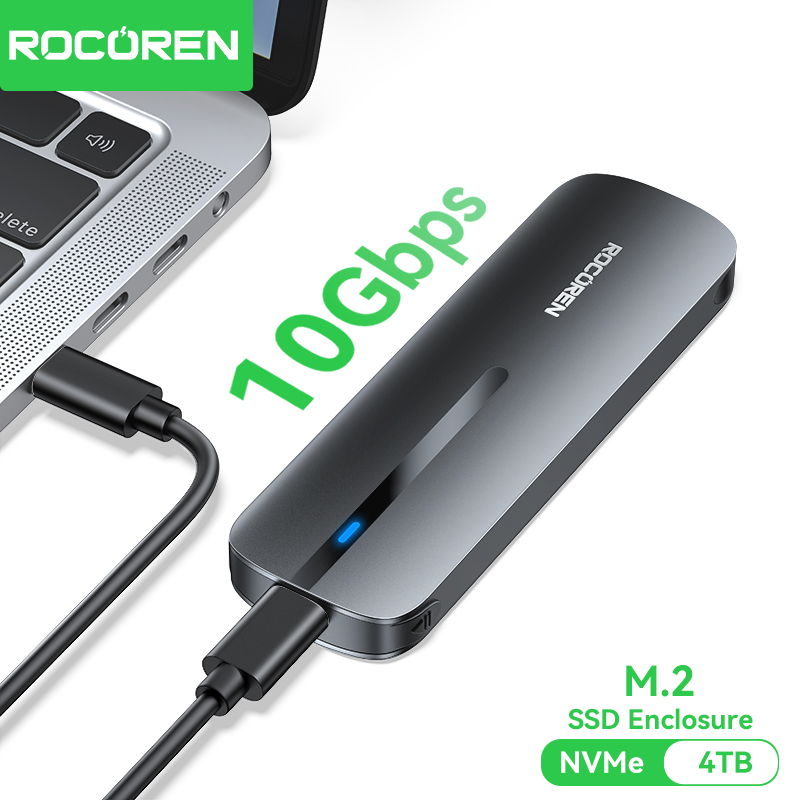 Rocoren M2 SSD ケース M.2 NVMe SSD エンクロージャ アダプタ 10Gbps USB 3.1 Gen2 USB C 外部エンクロージャは M および B をサポート