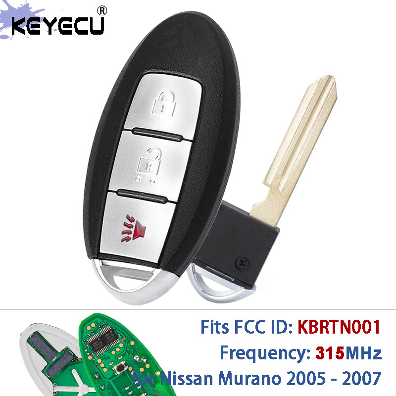 KEYECU FCC ID: KBRTN001 IC: 285E3-CB80D 315MHz スマートリモートキーフォブ 日産ムラーノ 2005 2006 2007用