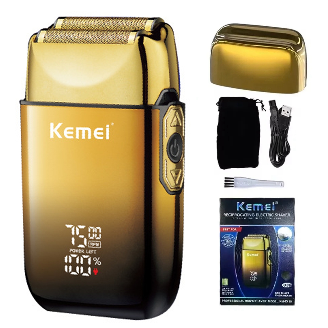 Kemei TX10 電気シェーバーヘア充電式ひげ箔かみそり男性用ハゲ頭シェービング男性用マシン