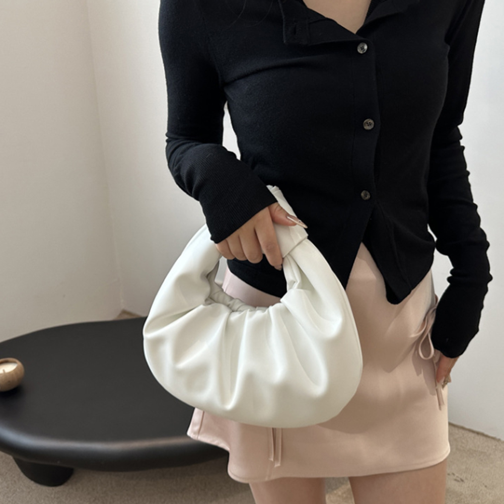ミニ トップハンドル バッグ PU レザー スモール ショルダー バッグ クラッチ ハンドバッグ プリーツ ハンドバッグ レディース ガールズ