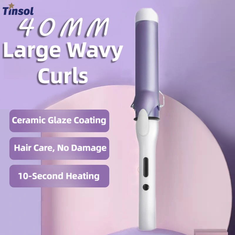 TINSOL 40 ミリメートルプロフェッショナルヘアアイロン大波用回転バレル付き電気カーラープロフェッショナルサロンスタイリングツール