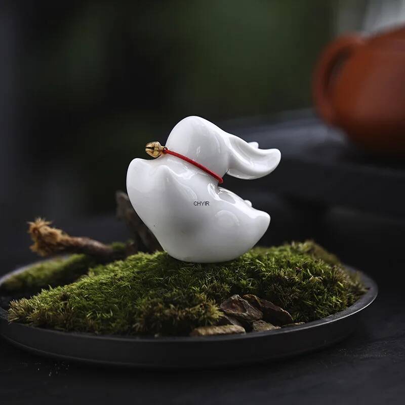 ティーペットかわいい大展示ウサギ茶置物家庭用茶像茶道茶アイテム装飾