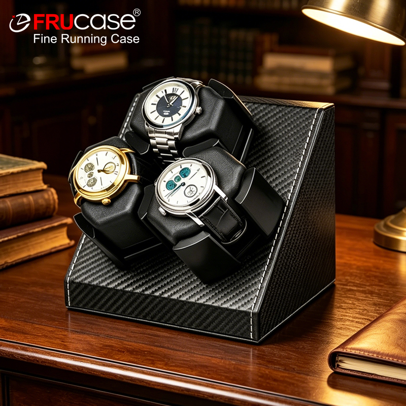 FRUCASE ウォッチワインダー 自動巻き時計用 自動ワインダー 3本用 時計ボックス