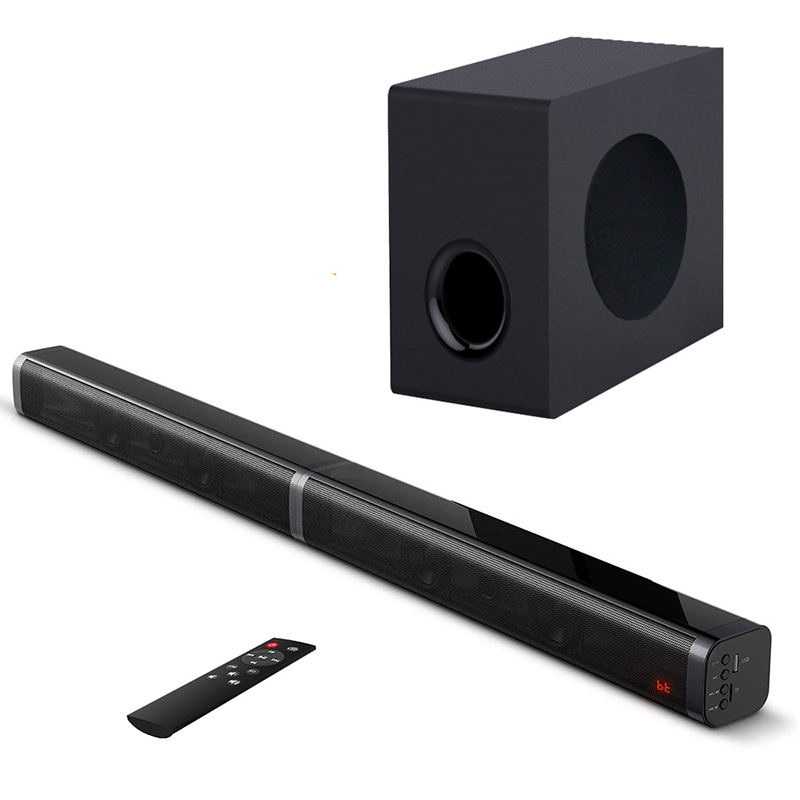 80 ワットテレビサウンドバー 2.1 Bluetooth スピーカー 5.0 ホームシアターシステム 3D サラウンドサウンドバーリモコンテレビ用サブウーファー付き