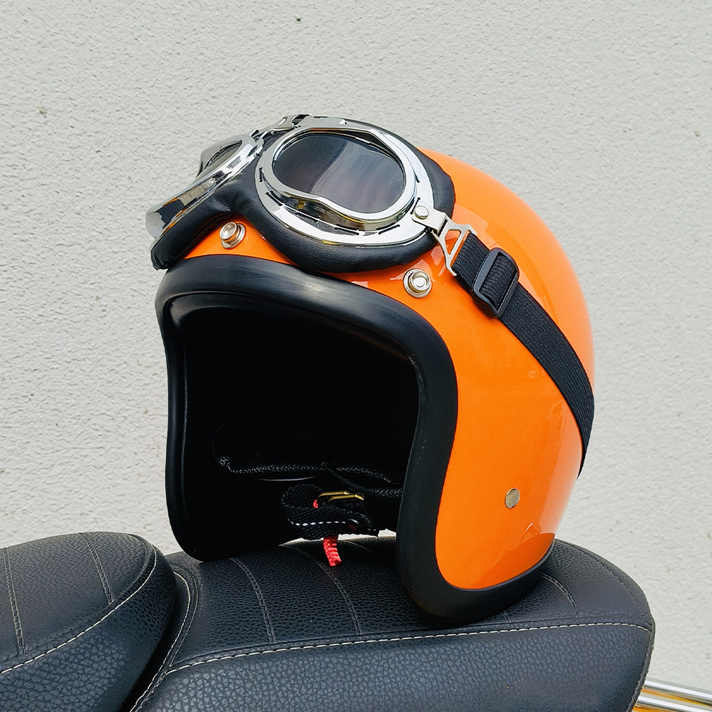 ヴィンテージ バイク レトロ 500TX 3/4 オープンフェイス ヘルメット カフェ レーサー ヴィンテージ TT
