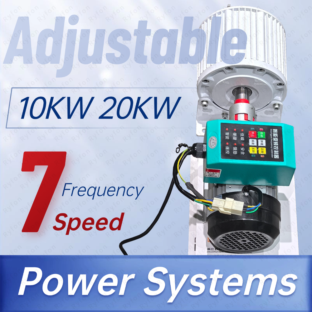 7 スピード調整可能なフリーエネルギー、周波数 20KW の 220V モーター付き AC 永久磁石発電機セット 30KW 電源システム