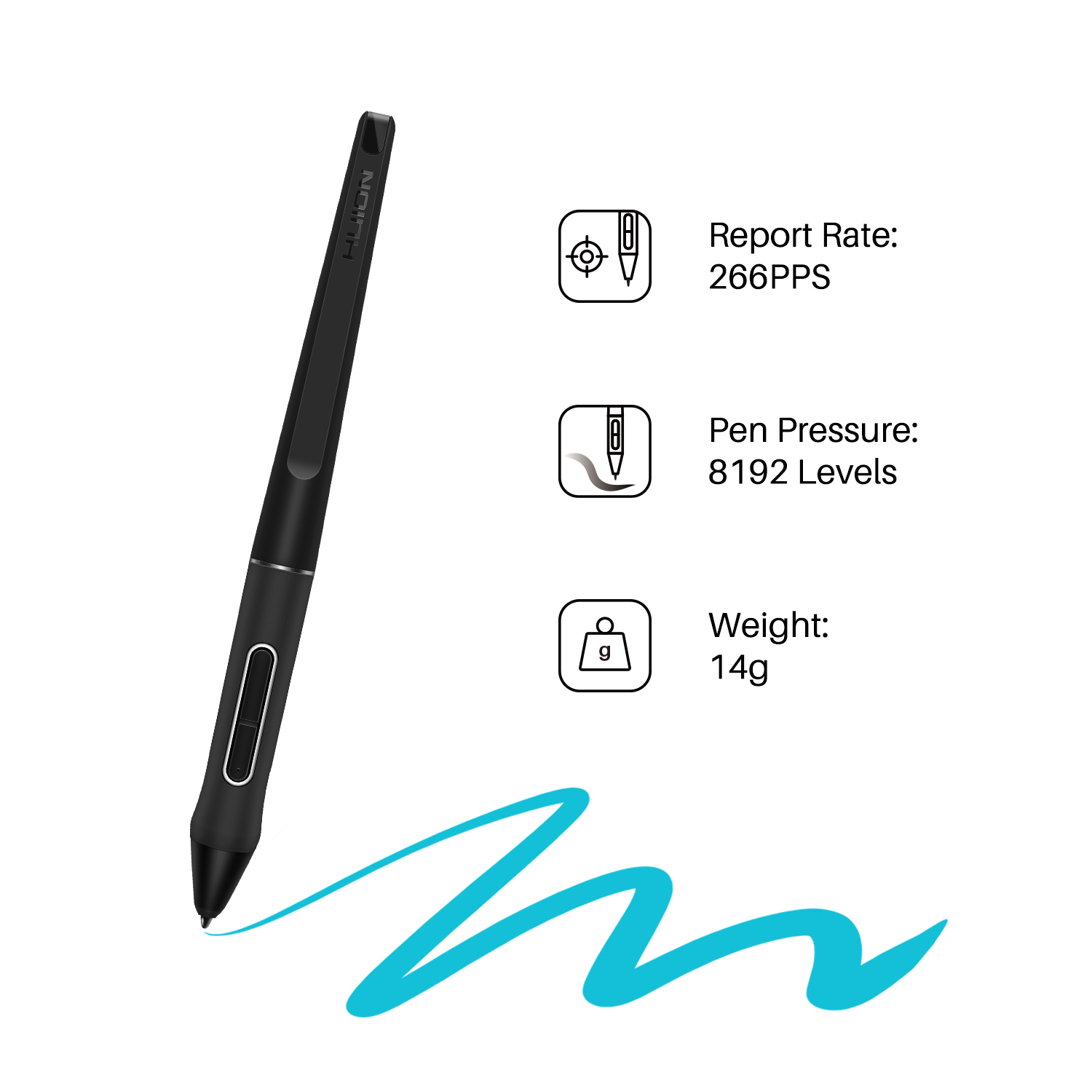 HUION PW517 グラフィックタブレットペンデジタルペンタッチスクリーンスタイラスバッテリーペンブラック--PW517 Kamvas 13 22 12 GS1562/GS1161