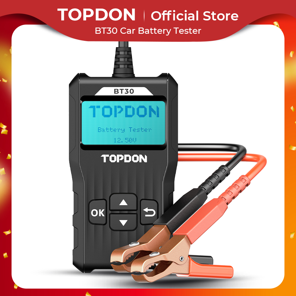 TOPDON BT30 BT50 12V 車バッテリーテスターデジタル自動車診断アナライザー車両クランキング充電スキャナーも