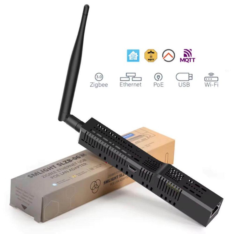 SMLIGHT SLZB-06M Zigbee 3.0 からイーサネット USB WiFi ゲートウェイ、PoE コーディネーター付き