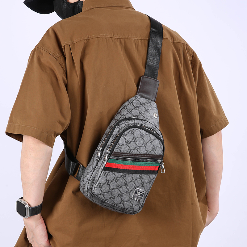 2025Men'sCasual ShoulderBag Waterproof Crossbody Sling Bag with Earphone Hole & Anti-Theft Pocket, Lightweight Travel Chest Pack
