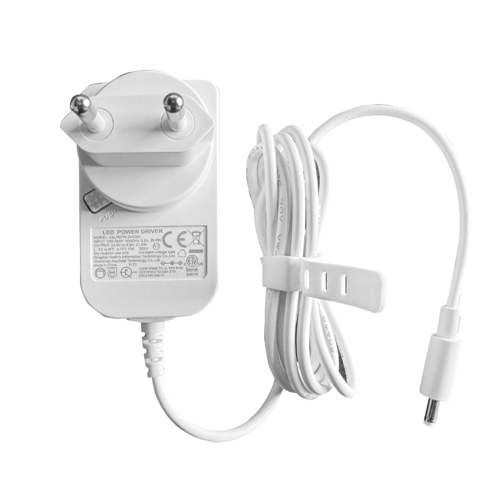 24V 0.9A 21.6W Charger Power Adapter Cable EU UK Converter DC plug of 4.0X1. Yeelight LED スマート ストリップ 1S 用 7mm コード